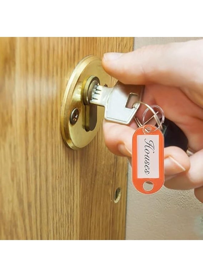 Multi Color Plastic Key Tags with Split Metal Ring and Name ID Card – Perfect for Organizing Keys, Memory Cards, Bags Easily and Neatly (Multicolor) (20) - Image 3