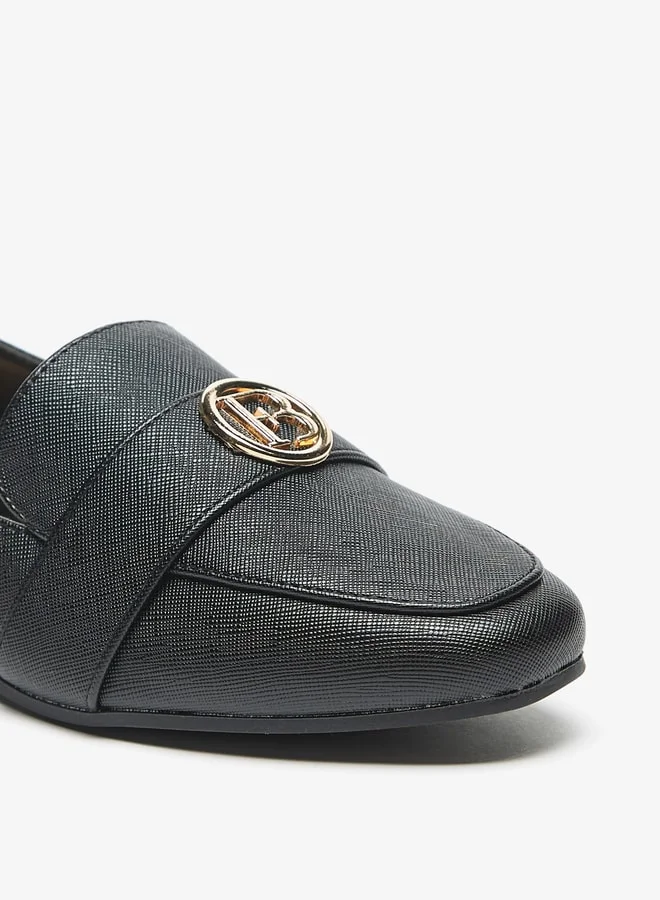 فلورا بيلا من شو إكسبرس Textured Slip-On Loafers with Metal Accent
