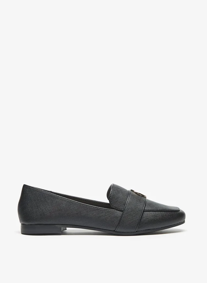 فلورا بيلا من شو إكسبرس Textured Slip-On Loafers with Metal Accent