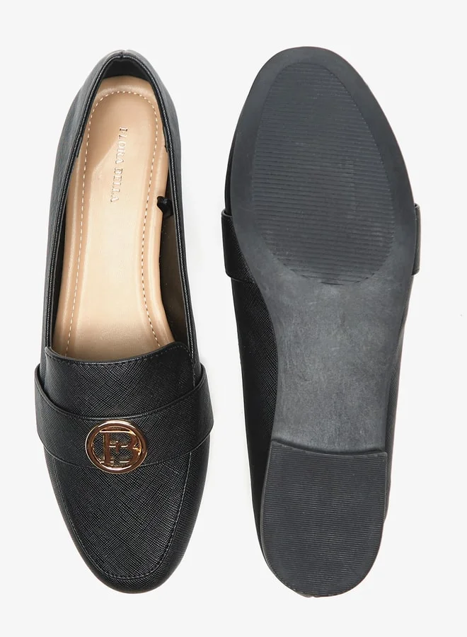 فلورا بيلا من شو إكسبرس Textured Slip-On Loafers with Metal Accent