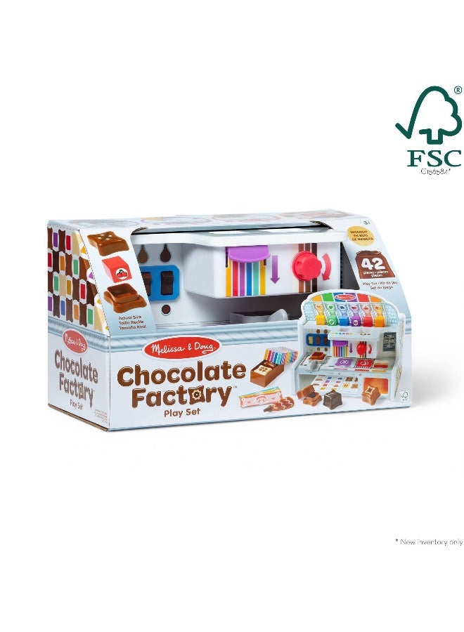 Melissa & Doug مجموعة لعبة مصنع الشوكولاتة الخشبي من ميليسا ودوج (42 قطعة) - Image 1