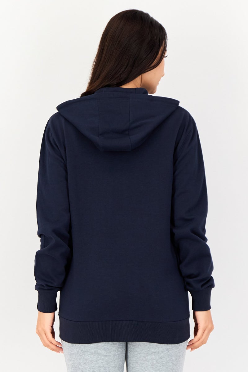 Ellesse سويت شيرت رياضي نسائي بأكمام طويلة، سحاب كامل، خارجي، لون كحلي - Image 4