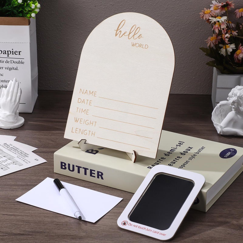 Wooden Sonogram Photo Frame With Stand And Clip Nursery Decor 15x10x2 5cm - Image 5