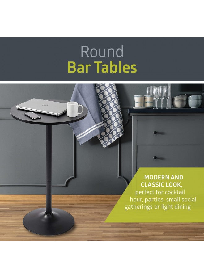 Pearington Santina 2 Pack Round Bar and Pub Table, Black - Image 1
