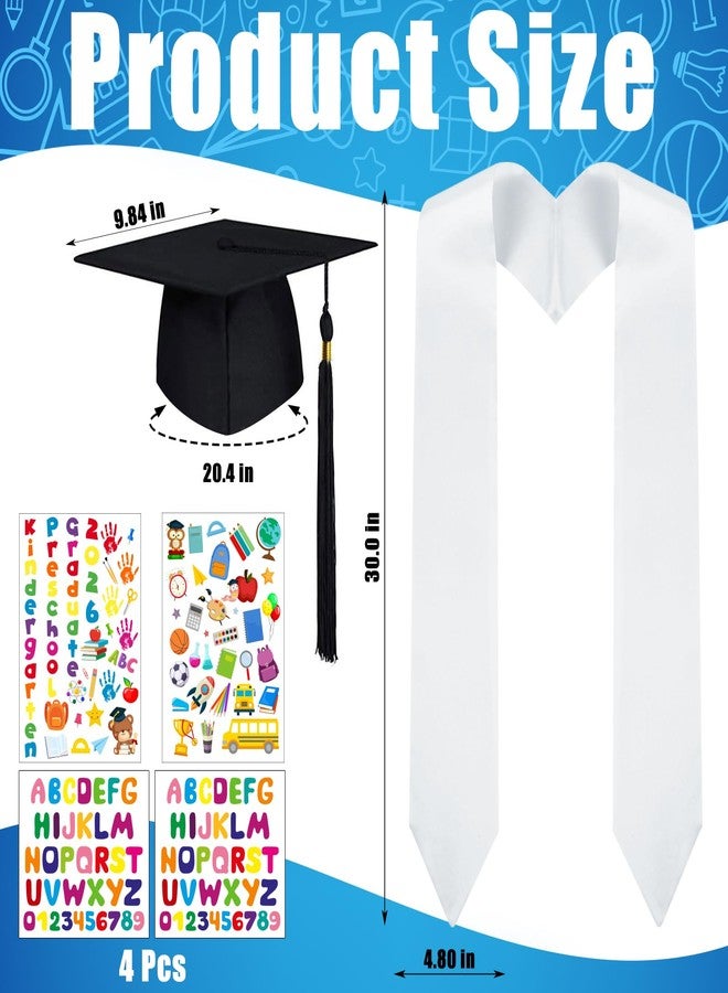 YLOLUL Preschool Kindergarten Graduation Cap and Stole Set DIY Cap and Graduation Sash with Pattern Badge Decorate Repair Patches Graduation Gifts for Kids (Graduation) - Image 4