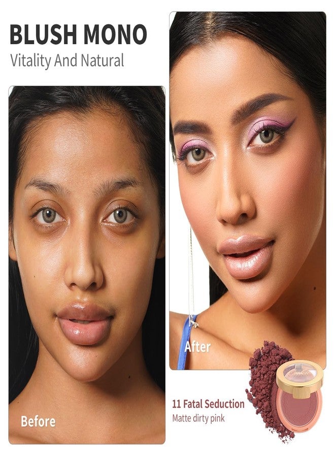 Oulac Blushers for Cheeks Make up, Mauve Rose Cream Bulsh Suitable for cool-toned skin, Long-Lasting Fade & Sweat Resistant, Vegan & Cruelty-Free, N11 Fatal Seduction - Image 3