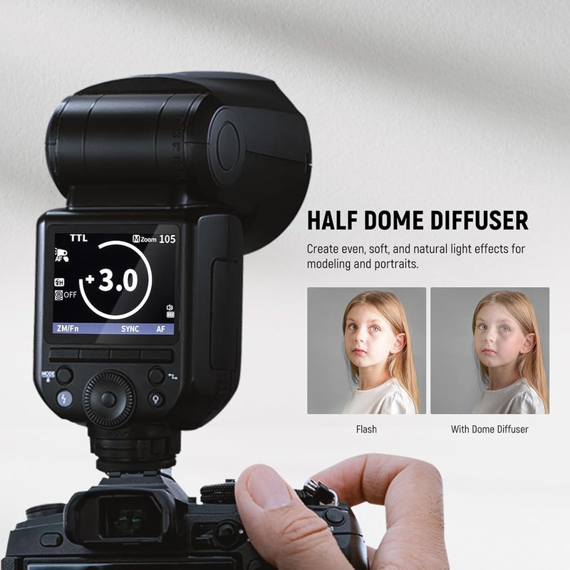 Neewer Z2-S TTL Round Head Flash Speedlite with 3000mAh Lithium Battery Compatible with Sony Cameras 2.4G HSS 76Ws - Image 3