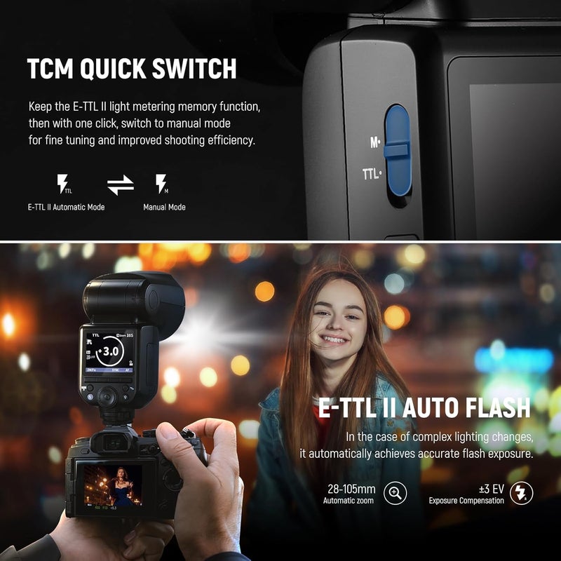 Neewer Z2-S TTL Round Head Flash Speedlite with 3000mAh Lithium Battery Compatible with Sony Cameras 2.4G HSS 76Ws - Image 4