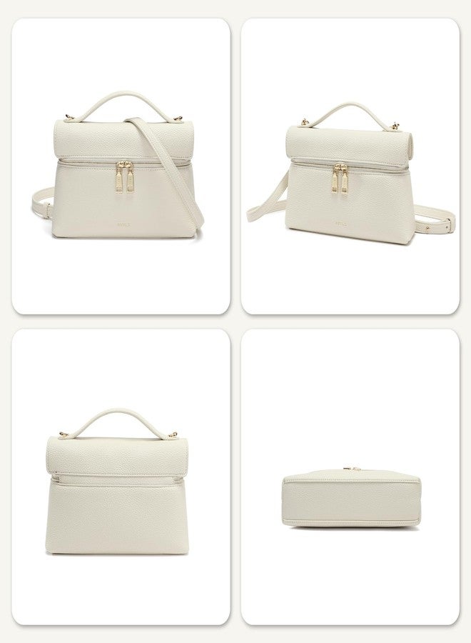 Keyli Crossbody Bag for Women Small Top-Handle Pouch Purse Fashion Designer Shoulder Handbag Trendy Cute Quiet Leather Purses, 1.0-cream White, Small - Image 5