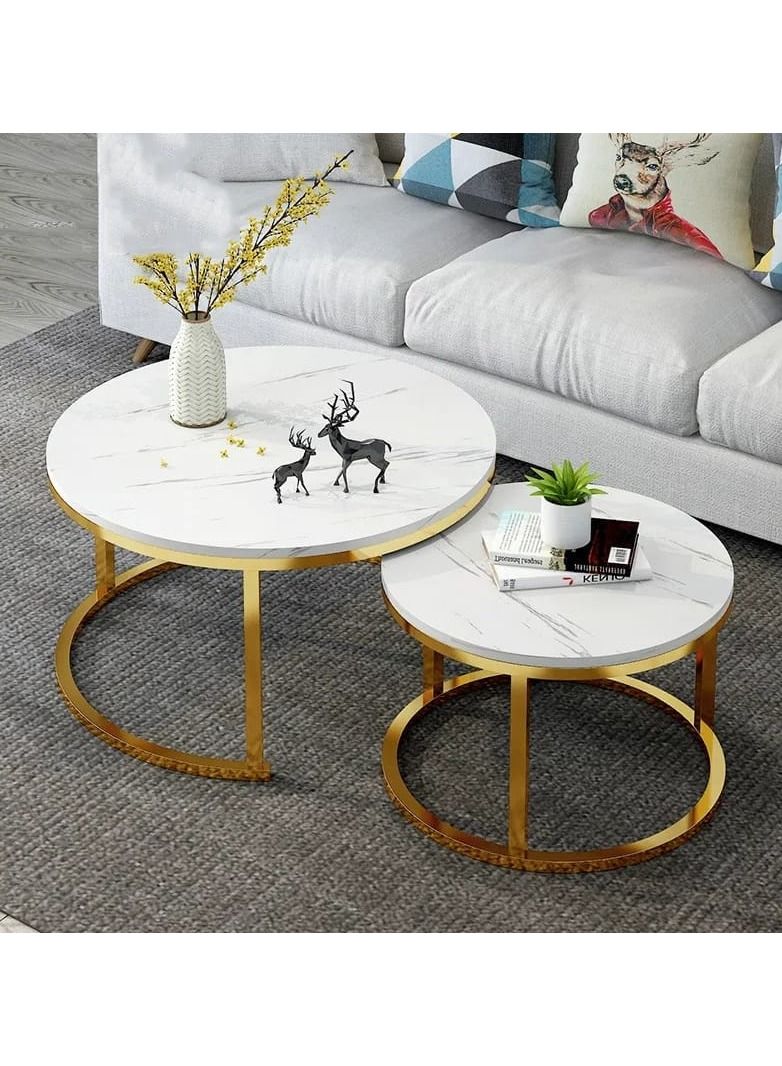 DubaiGallery Furniture Modern Decor Furniture, Sofa Console Cocktail Tables Round End Side Tables Large Nesting Coffee Tables for Living Room Home Office - Image 1