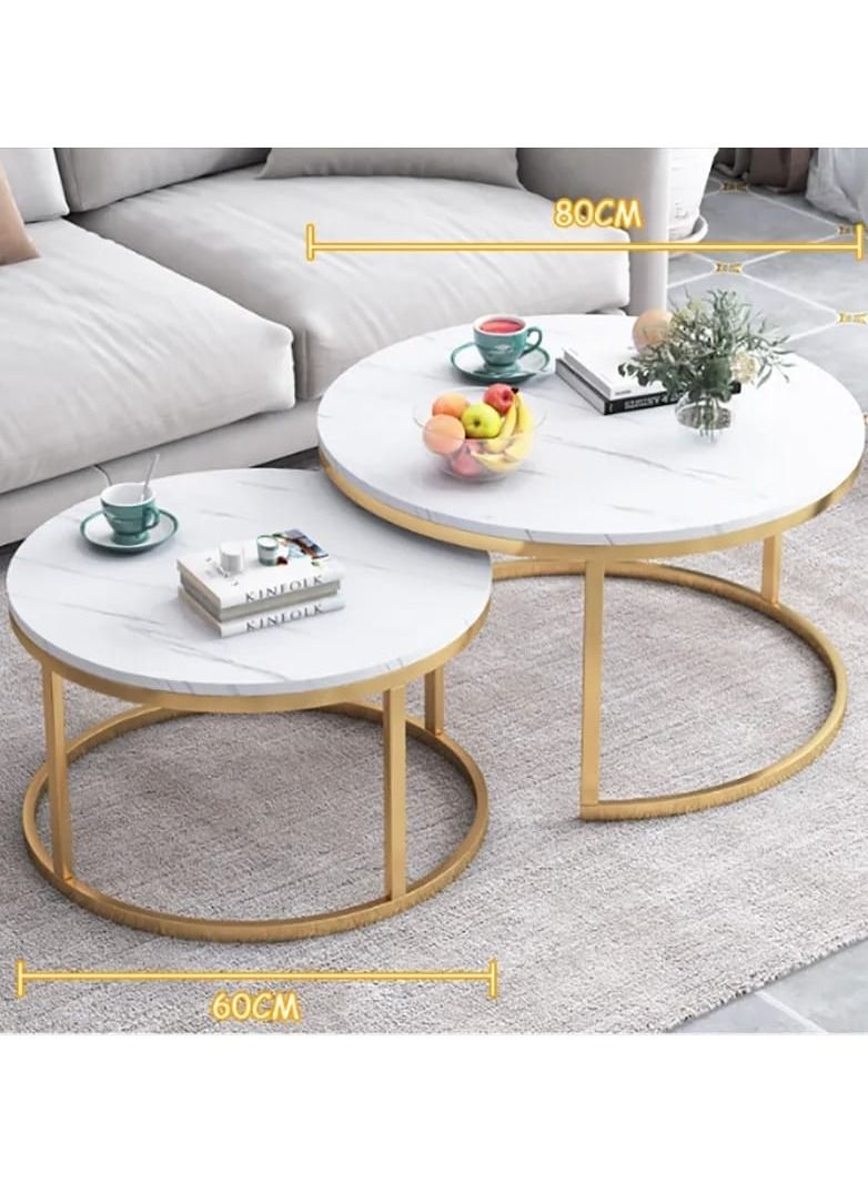 DubaiGallery Furniture Modern Decor Furniture, Sofa Console Cocktail Tables Round End Side Tables Large Nesting Coffee Tables for Living Room Home Office - Image 2