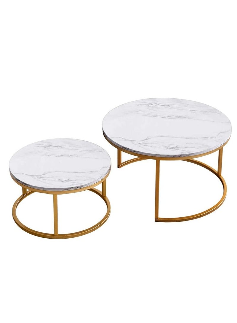 DubaiGallery Furniture Modern Decor Furniture, Sofa Console Cocktail Tables Round End Side Tables Large Nesting Coffee Tables for Living Room Home Office - Image 3