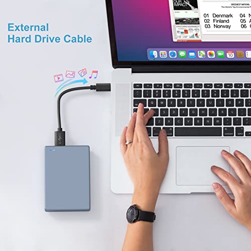 Besgoods Short Micro B to USB C Cable, 8 inch External Hard Drive Cord USB 3.1 Gen1 Fast Data Transfer 5Gbps Camera Replacement Cable Compatible for Seagate, Toshiba, WD, LaCie Portable HDD -2Pack - Image 3