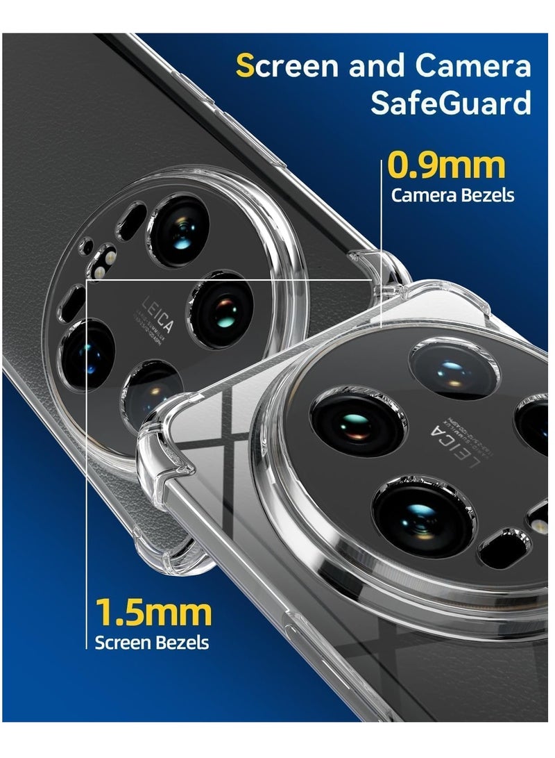 TIGER Compatible for Xiaomi 14 Ultra Case – Clear Reinforced Corners TPU Rubber Soft Silicone Phone Case, Scratch Resistant, Best Camera Protection Cover for Xiaomi Mi 14 Ultra - Image 4