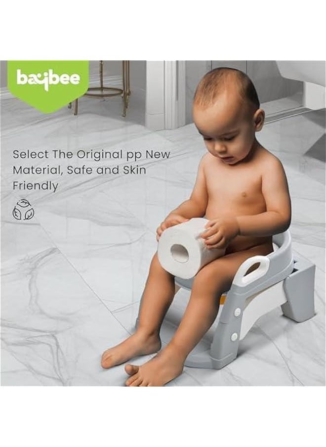 MIXDE 3-in-1 Baby Potty Seat With Ladder for Kids, Baby Potty Ladder Training Potty Chair with Splash Guard & Cushion Seat, Kids Toilet Seat, Potty Chair for 1-8 Years Boys & Girls (Grey)  - Image 4