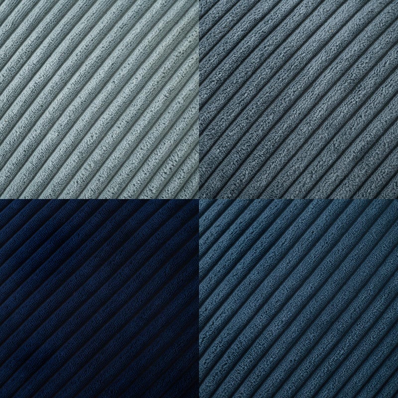 Volcanics Set of 4 Dusty Blue Navy Series Corduroy Decorative Couch Throw Pillow Covers 18x18 Inch, Soft Modern Boho Striped Cushion Cases for Patio, Balcony, Children Bedroom, Summer Gradient Shams - Image 3