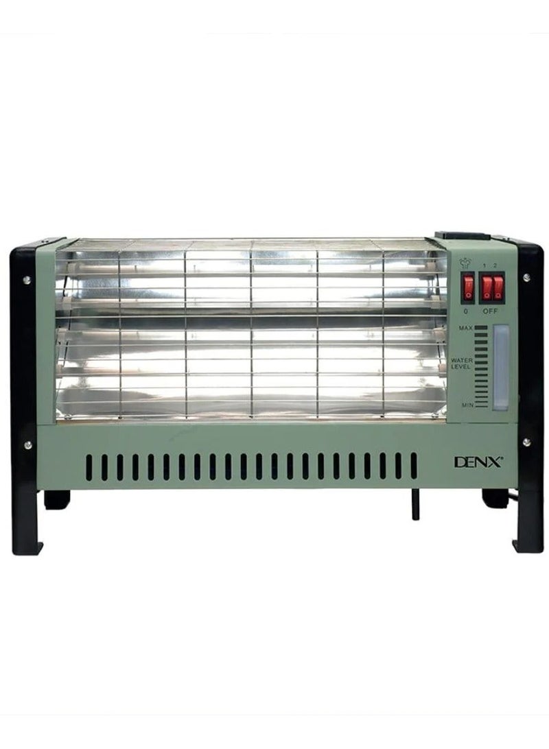 Denx Electric Heater 1600W Quartz Tubes, Fast Heating, 2 Heat Settings, 250ml Water Tank, Overheat Protection & Portable Design - Image 1