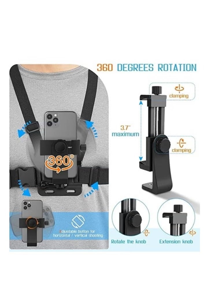 dida-cosmos Mobile Phone Chest Mount Harness Strap Holder,Cell Phone Clip Action Camera for POV/VLOG - Image 3