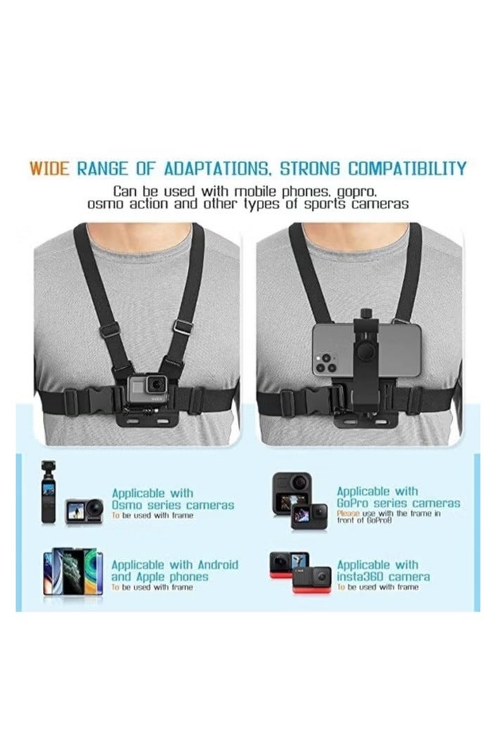 dida-cosmos Mobile Phone Chest Mount Harness Strap Holder,Cell Phone Clip Action Camera for POV/VLOG - Image 4
