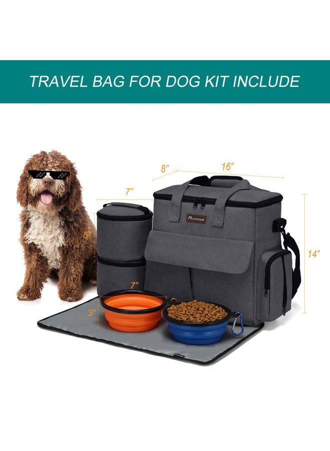 Modoker Airline Approved Pet Travel Bag, Weekend Dog Travel Kit for Dog and Cat, Airline Approved Carry Organizer with Multi-Function Pockets, Dark Grey - Image 4