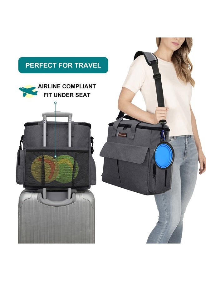Modoker Airline Approved Pet Travel Bag, Weekend Dog Travel Kit for Dog and Cat, Airline Approved Carry Organizer with Multi-Function Pockets, Dark Grey - Image 5