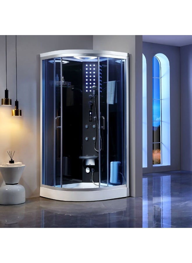 DANUBE HOME Milano Power Plus Shower Room 1000X1000X2200 2Pcs/Set | Acrylic/Glass/Metal Shower Room | Complete Set Shower Room For Toilet Bathroom Washroom Shower Room - Grey - Image 4