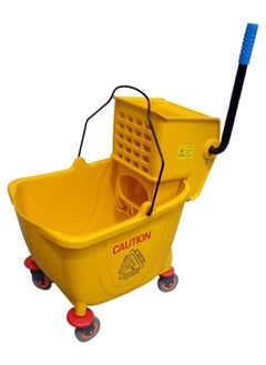 LACOT GENERAL TRADING LLC Cleaning Trolley  With Premium Mop Wringer 32L Yellow  - Image 1