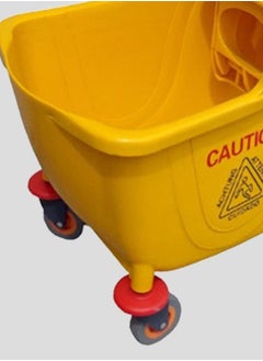 LACOT GENERAL TRADING LLC Cleaning Trolley  With Premium Mop Wringer 32L Yellow  - Image 3
