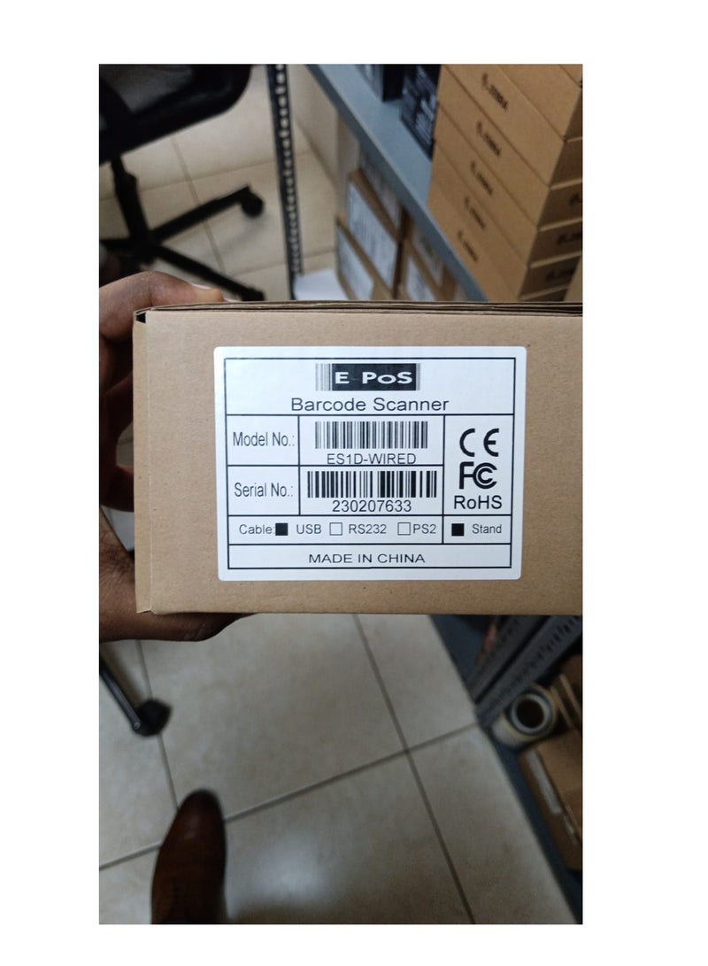 EPOS Portable USB Port Laser Barcode Bar Code Scanner Reader for Warehouse POS EPOS 2D Barcode Scanner, 1D QR Handheld USB Bar Codes Reader - Image 2