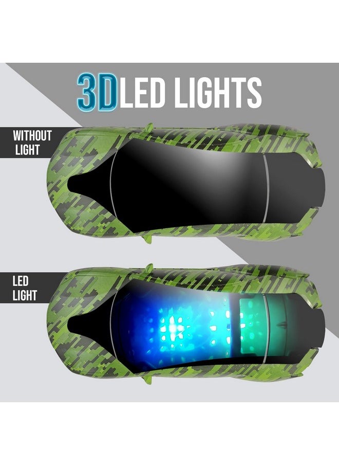 NHR - NHR Chargeable 3D Remote Control Lighting Famous Car for Kids, Stylish Car, Remote Control Car for 5 to 10 Years Kids, Birthday Gift for Kids, Remote Waali Gaadi (Military) - Image 1