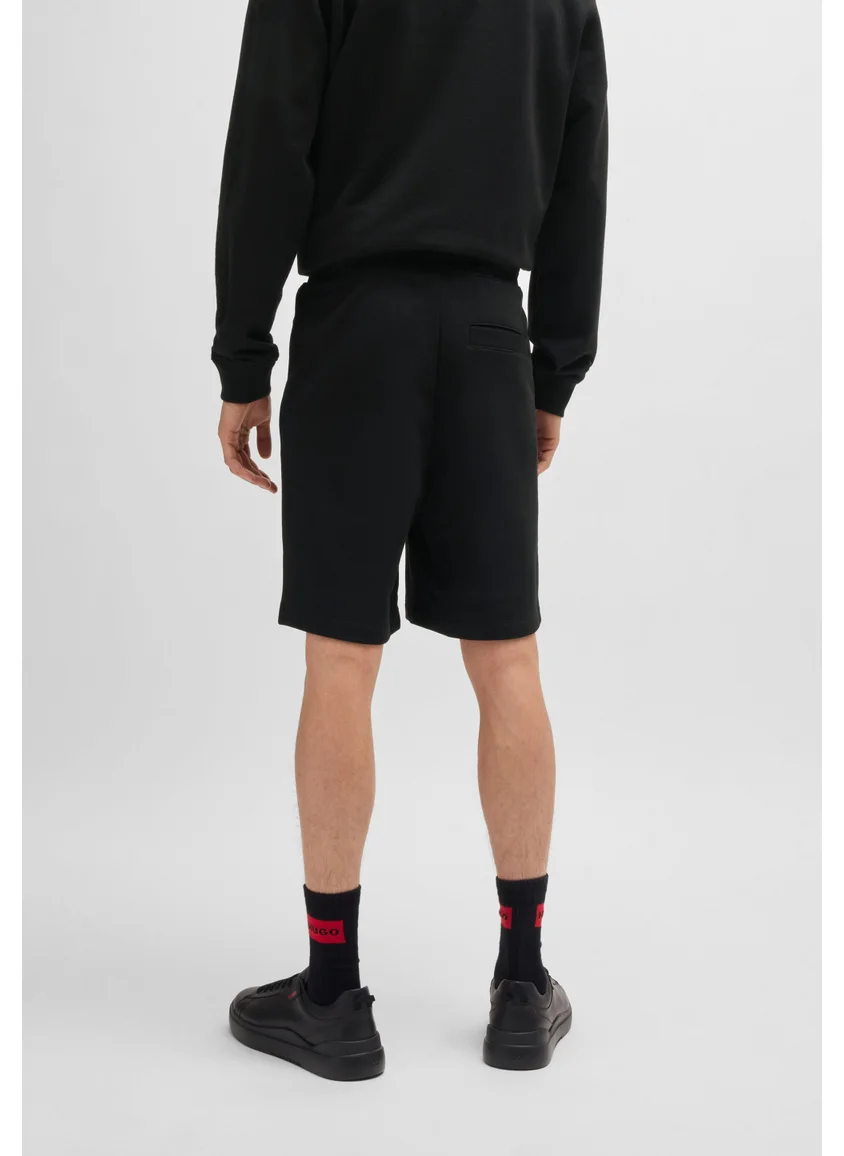 هوجو Cotton-terry shorts with red logo label