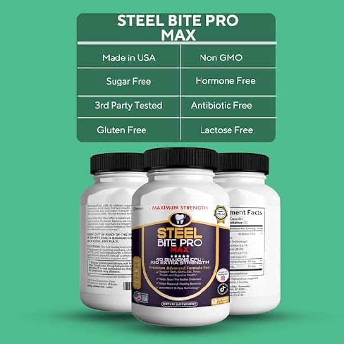 GREENVIFY Steel Bite Pro Max Probiotic Supplement, 40 Billion CFU, 60 Capsules, 30 Day Supply (1) - Image 3