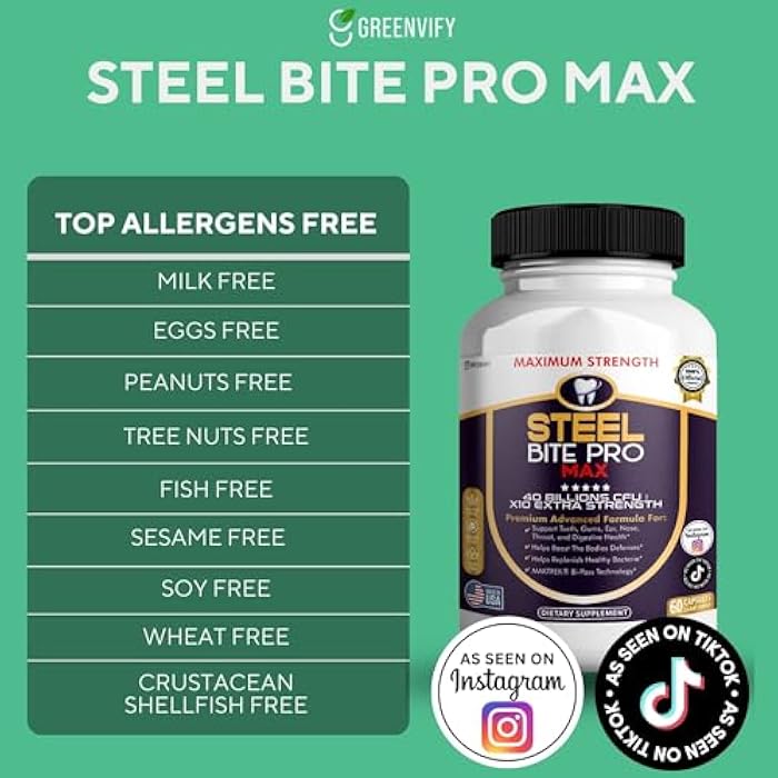 GREENVIFY Steel Bite Pro Max Probiotic Supplement, 40 Billion CFU, 60 Capsules, 30 Day Supply (1) - Image 2