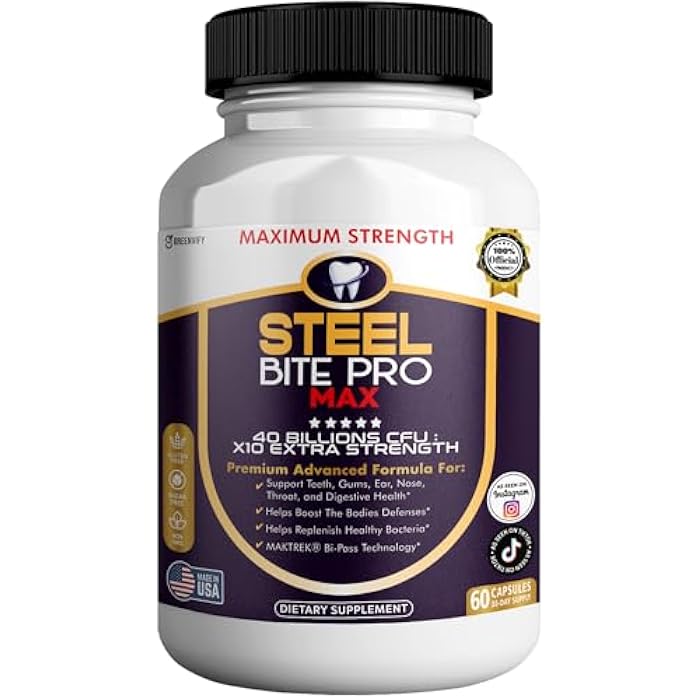 GREENVIFY Steel Bite Pro Max Probiotic Supplement, 40 Billion CFU, 60 Capsules, 30 Day Supply (1) - Image 1