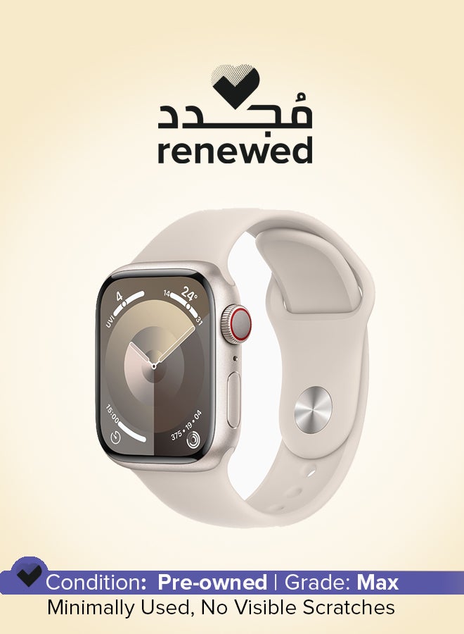 Apple Renewed - Watch Series 9 GPS + Cellular 45mm Aluminium Case With Sport Band Starlight - Image 1