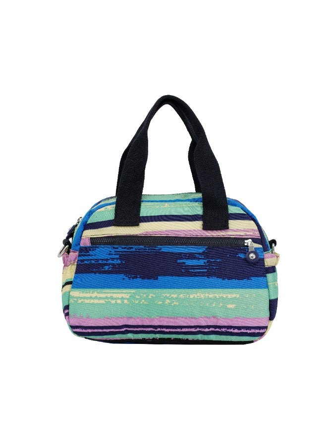Caprice Collection Unisex Large Crossbody Bag – Waterproof Nylon, Lightweight & Compact, Multi-Color Horizontal Stripes - Image 5
