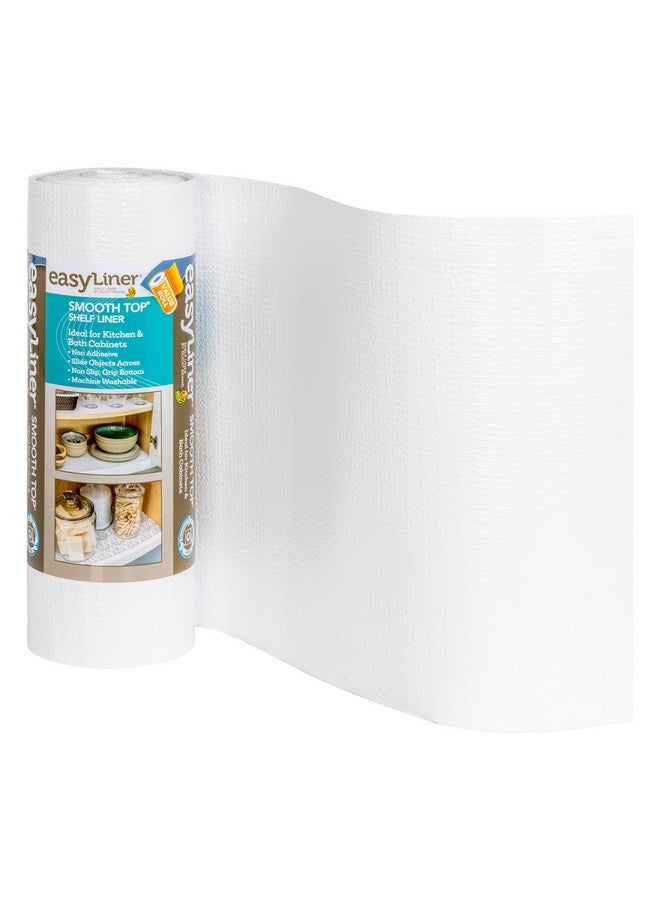 Duck Smooth Top EasyLiner for Cabinets & Drawers - Easy to Install & Cut to Fit - Shelf Paper & Drawer Liner Non Adhesive - Non Slip Shelf Liner for Kitchen & Pantry - 12in. x 24ft. - White - Image 1