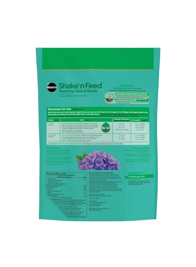 ميركل-جرو Miracle-Gro Shake 'N Feed، غذاء للنباتات المزهرة والشجيرات، للنباتات المزروعة في الأرض وفي الحاويات، نباتات مزهرة محبة للأحماض، 8 رطل.  - Image 4
