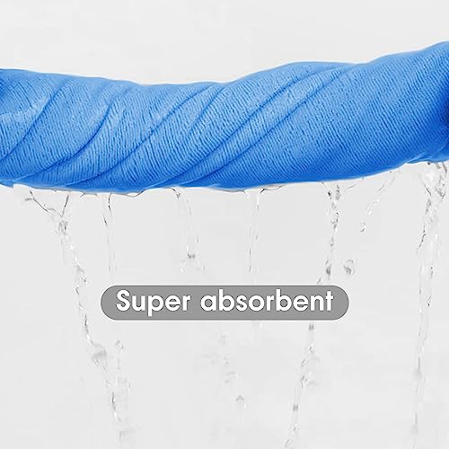 JML Bath Towel, Extra Large Microfiber Bathroom Towel Set 2 Pack 30" x 60" - Soft, Absorbent, Quick Dry, Lint Free, Fade Resistant, Odor Resistant, Use for Hair Wrap, Fitness, Sport, Yoga, Blue - Image 4