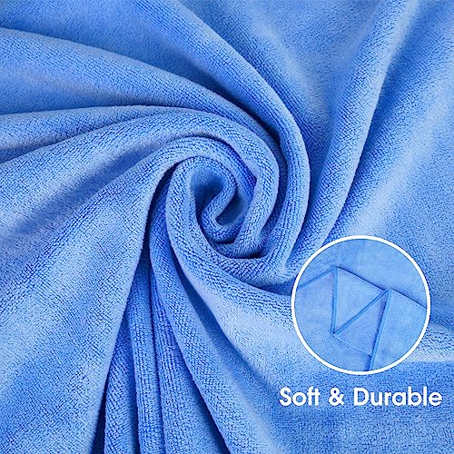 JML Bath Towel, Extra Large Microfiber Bathroom Towel Set 2 Pack 30" x 60" - Soft, Absorbent, Quick Dry, Lint Free, Fade Resistant, Odor Resistant, Use for Hair Wrap, Fitness, Sport, Yoga, Blue - Image 3