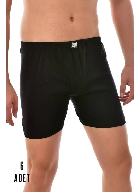 Tutku Passion 6 Pack 0111 Ribana Men's Boxer Long Johns Argentina Black
