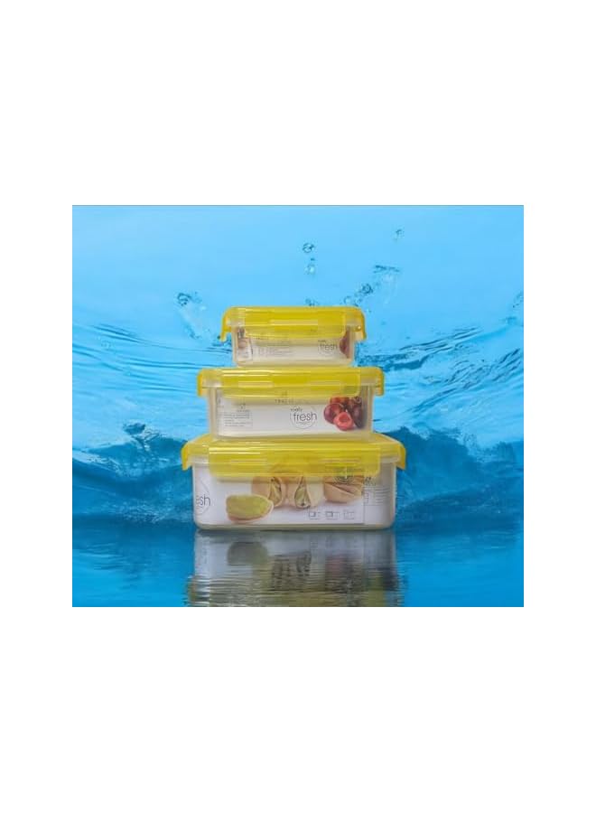 Green Tiger Glass Food Storage Containers with Lids, Square, 3-Piece Set, Airtight Meal Prep Lunch Boxes - Image 3