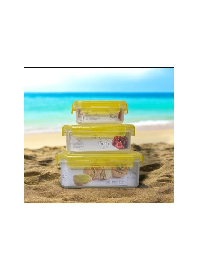 Green Tiger Glass Food Storage Containers with Lids, Square, 3-Piece Set, Airtight Meal Prep Lunch Boxes - Image 4