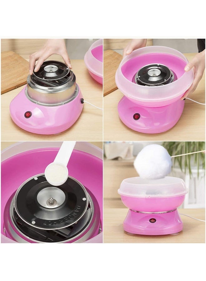 DUNISO Electric Cotton Candy Machine, Portable Cotton Candy Diy Machine, Home Non-Stick, High Temperature Resistant, With Large Splash Guard, With Heat Dissipation Base, Suitable For Family Gatherings And Celebrations, Pink - Image 5
