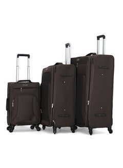 GIORDANO Giordano Trolley Bags 3 PCS Set Softside Spinners,Brown  - Image 1