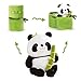 Shapeazy Cute Panda Plush Toy with Bamboo Cover Kawaii Panda Stuffed Toy Animal Panda Plush Doll Pillow for Kids Funny Birthday Gift 98in - Image 2