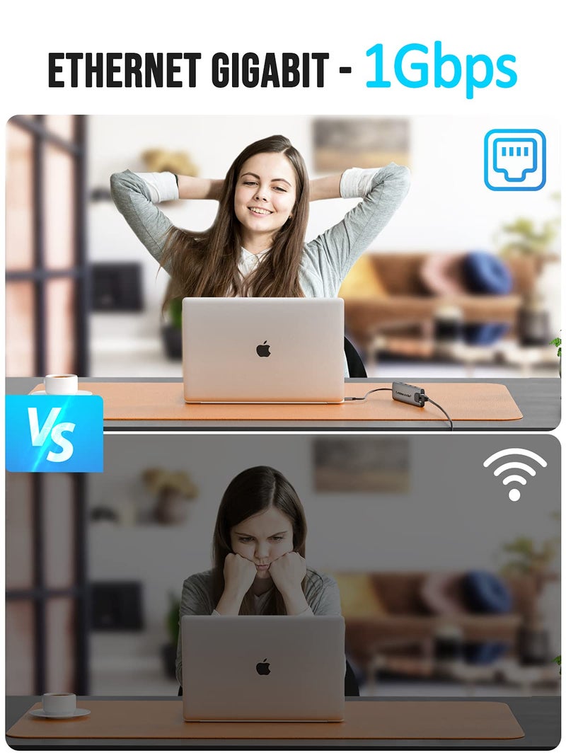 Lemorele USB-C Hub for Laptop with 4K HDMI Port | 9-in-1, 100W PD, Gigabit Ethernet, 3 USB 3.0 + USB-C Data Ports, SD/TF Card Reader, Compatible with HP/Lenovo/Dell Laptops - Image 5