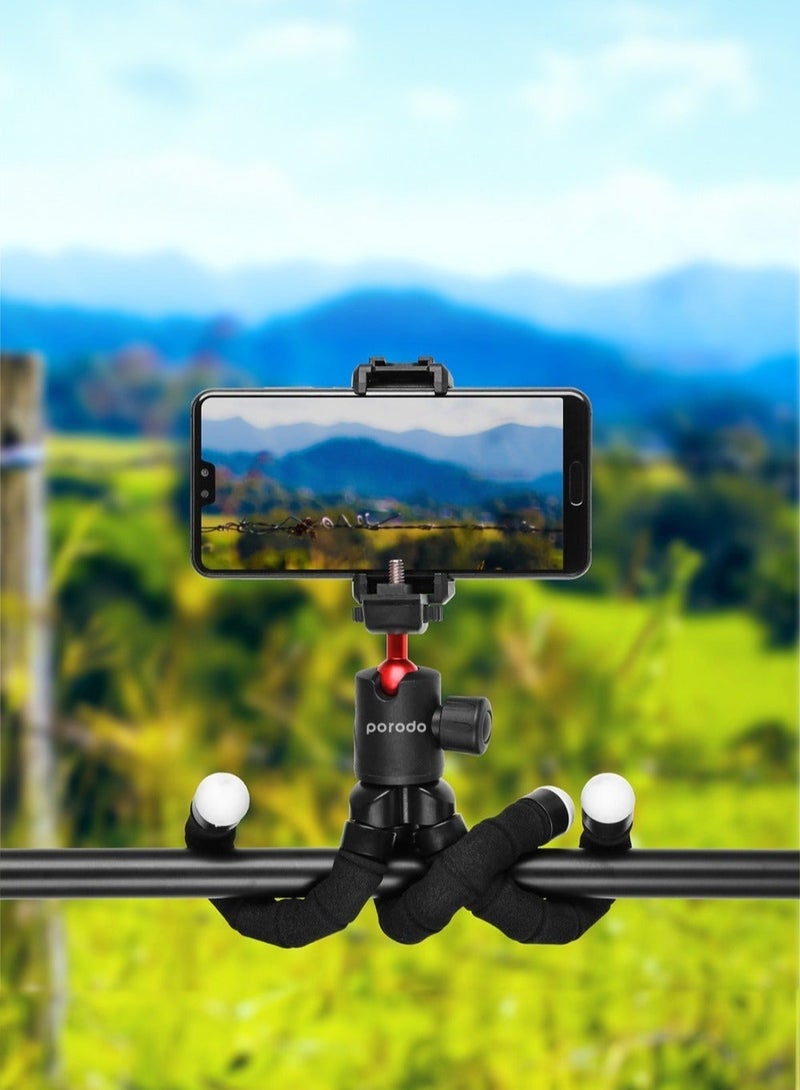 porodo Table Tripod with Phone Holder - Black - Image 2