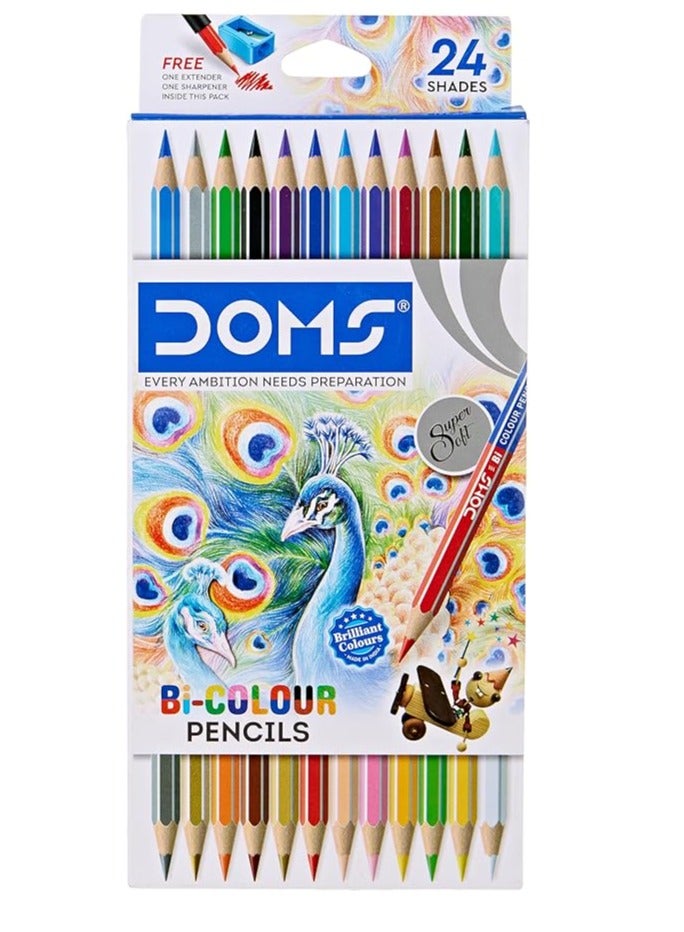 دومس قلم رصاص ثنائي اللون فائق النعومة من دومز- 24 قلم رصاص متنوع - Image 1