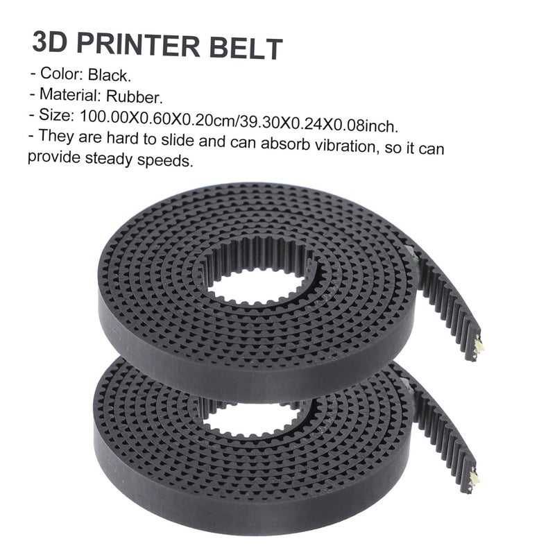 2Pcs Black Rubber Timing Belt Synchronous Belt For Printers Low Noise High Precision - Image 4